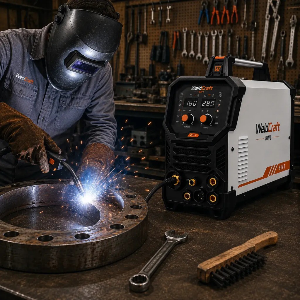 9-in-1 welding machine in workshop use