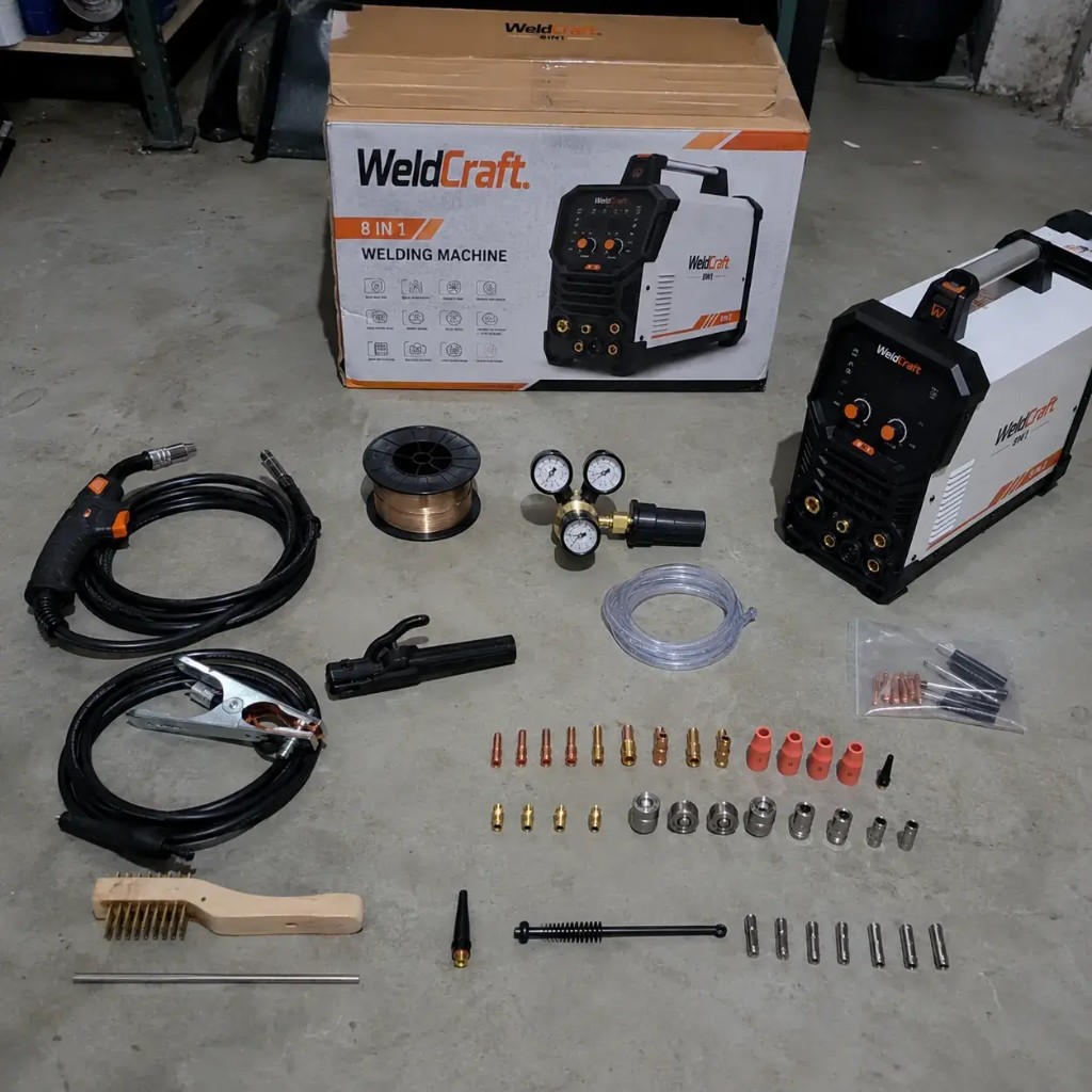Complete kit with accessories in home garage